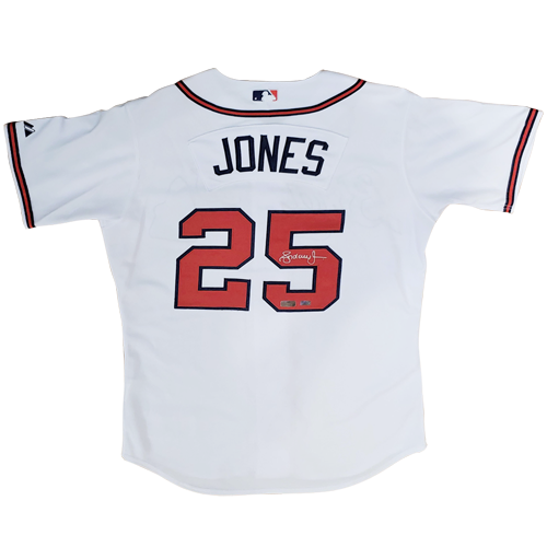 Andruw Jones Autographed Atlanta Braves (White #25) Custom Jersey - JSA