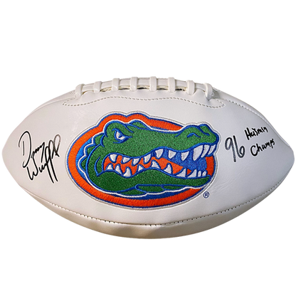 Danny Wuerffel Autographed Florida Gators Logo Football w/ "96 Heisman Champs"