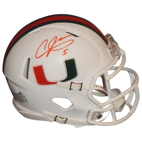 Andre Johnson Autographed Miami Hurricanes Mini Helmet