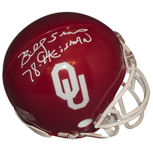 Billy Sims Autographed Oklahoma Sooners Mini Helmet w/ "78 Heisman"