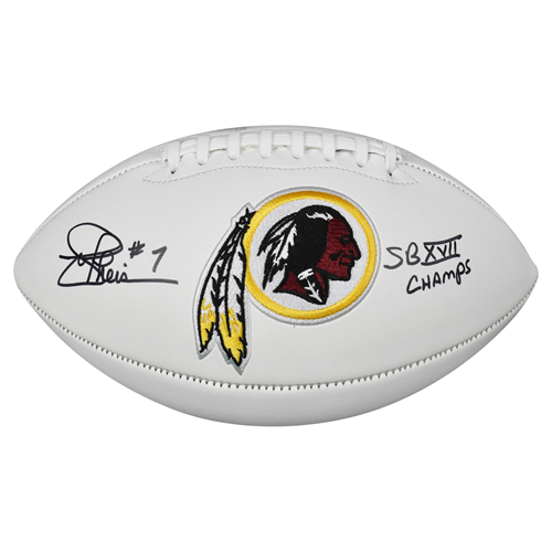 Joe Theismann Autographed Washington Redskins Logo Football w/ "SB XVII Champs"
