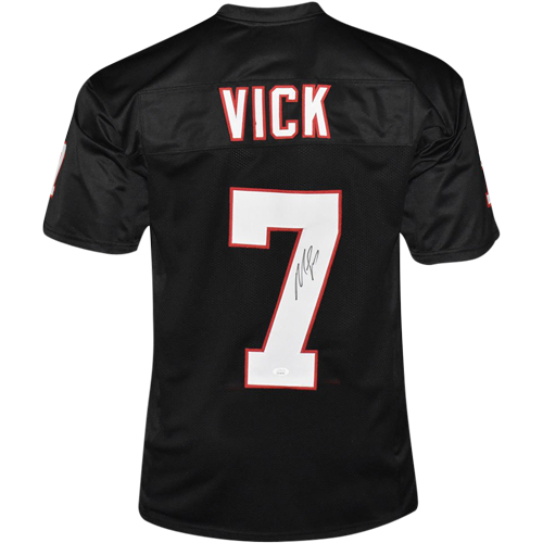 Michael Vick Autographed Atlanta (Black #7) Custom Jersey - JSA