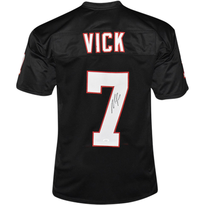 Michael Vick Autographed Atlanta (Black #7) Custom Jersey - JSA