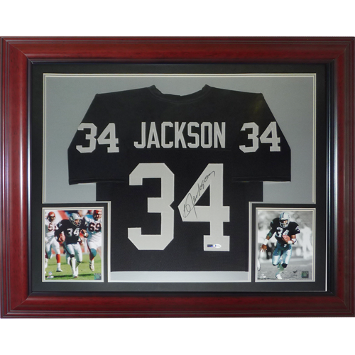 Bo Jackson Autographed Oakland Raiders (Black #34) Deluxe Framed Jerse –  Palm Beach Autographs LLC