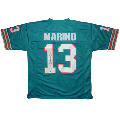 Dan Marino Autographed Miami Dolphins (Teal #13) Custom Jersey - JSA