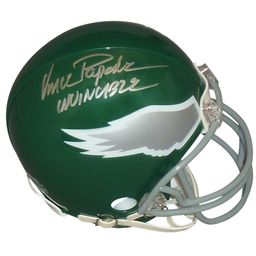 Vince Papale Autographed Philadelphia Eagles Throwback Mini Helmet w/ 