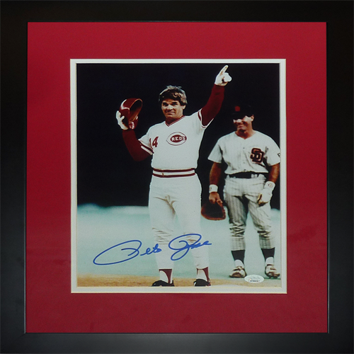 Pete Rose Autographed Cincinnati Reds (4192 Hit) Deluxe Framed 11x14 Photo - JSA