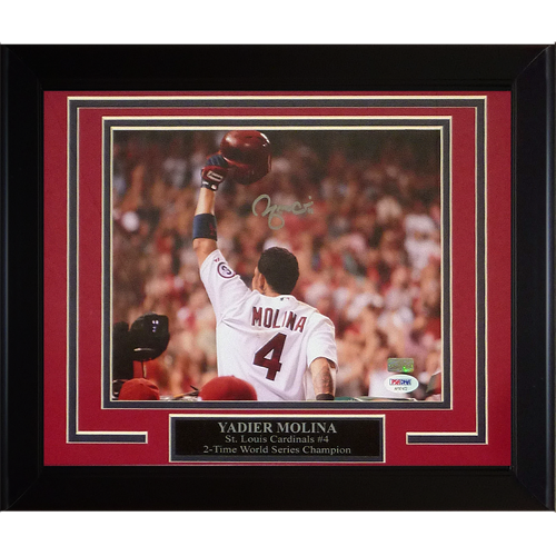 Yadier Molina Autographed St. Louis Cardinals Framed 8x10 Photo - PSA