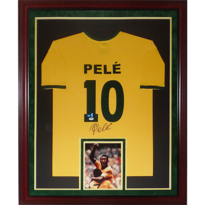 Pele Signed Brazil Soccer Jersey w/ 3X W.C.C. (Champs) - Very Rare -  PSA/DNA