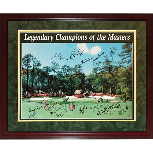 Masters Champions (22 Signatures) Autographed Augusta National Print Deluxe Framed - Nicklaus , Palmer