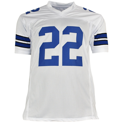 Emmitt Smith Autographed Dallas Cowboys (White #22) Custom Jersey - Beckett