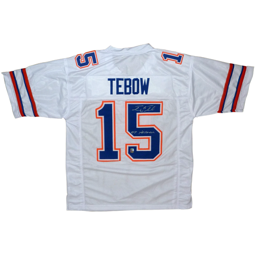 Tim Tebow Autographed Florida Gators (White #15) Jersey w/ "07 Heisman" - Tebow Holo