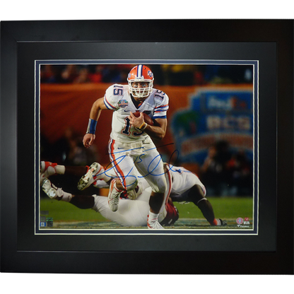 Tim Tebow Autographed Florida Gators (08 BCS Run) Deluxe Framed 16x20 Photo - Tebow Holo