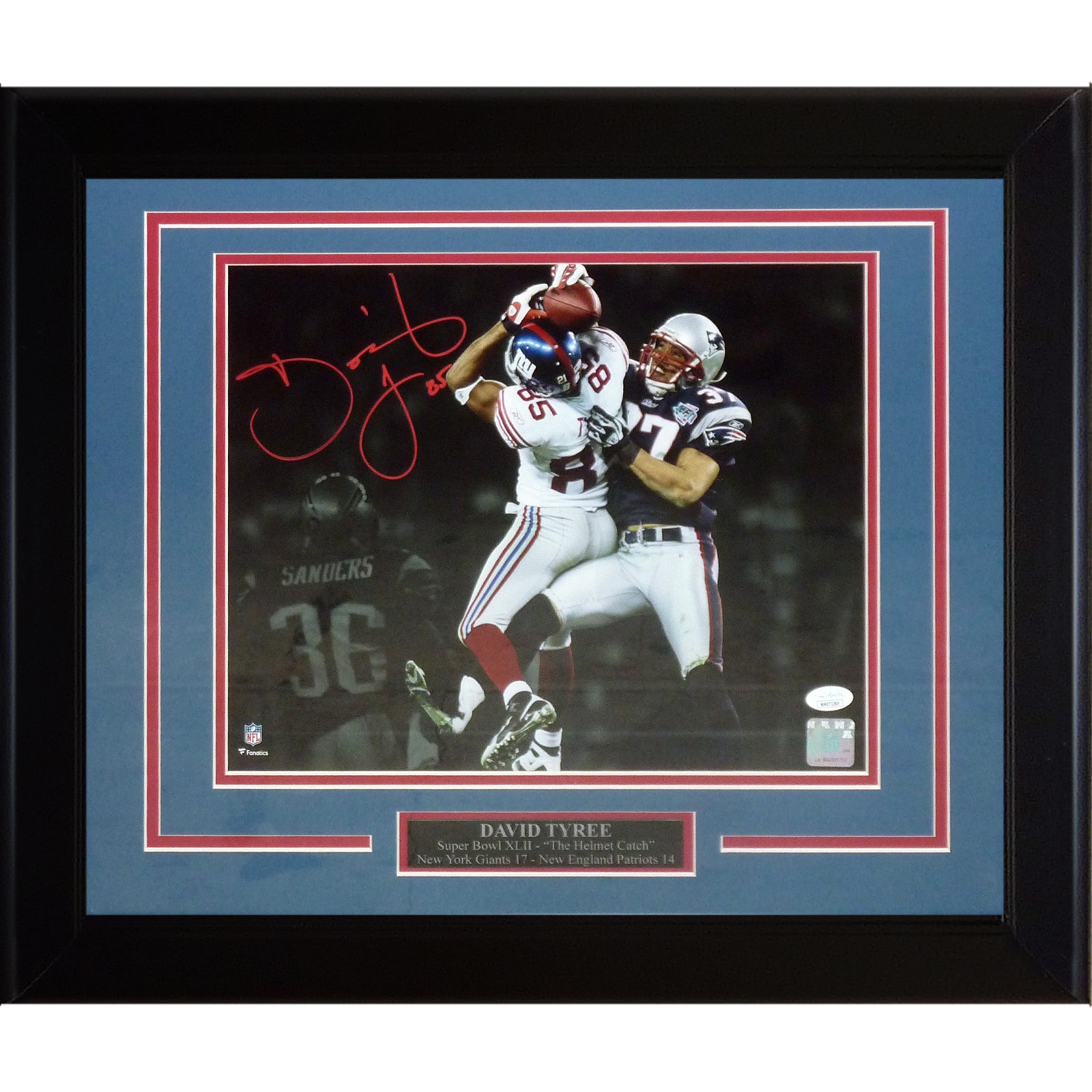 David Tyree Autographed New York Giants (Super Bowl XLII Catch) Deluxe Framed 11x14 Photo - JSA