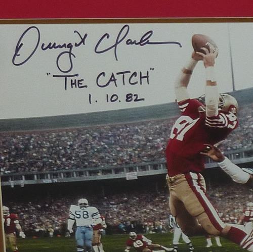 Dwight Clark Autographed San Francisco 49ers (The Catch) Deluxe Framed 11x14 Photo w/ "The Catch 1-10-82"