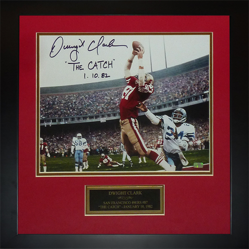 Dwight Clark Autographed San Francisco 49ers (The Catch) Deluxe Framed 11x14 Photo w/ 