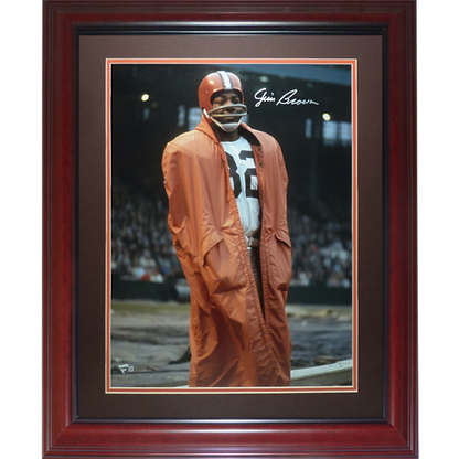 Jim Brown Autographed Cleveland Browns Deluxe Framed 16x20 Photo - Beckett