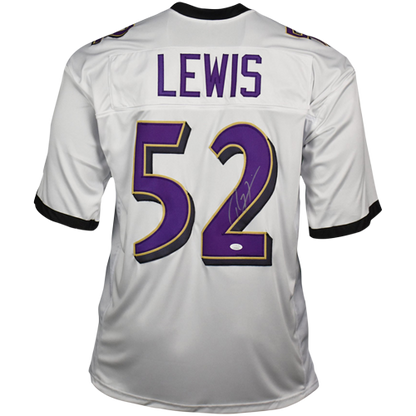 Ray Lewis Autographed Baltimore Ravens (White #52) Jersey