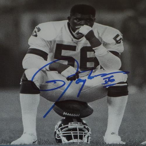 Lawrence Taylor Autographed New York Giants (Sitting on Helmet) Deluxe Framed 11x14 Photo