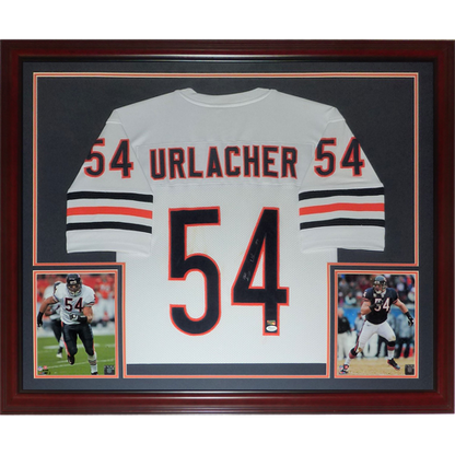 Brian Urlacher Autographed Chicago Bears (White #52) Deluxe Framed Jersey