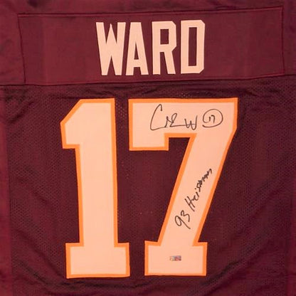 Charlie Ward Autographed FSU Florida State (Garnet #17) Custom Stitched Jersey w/ "93 Heisman"