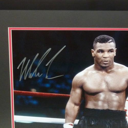 Mike Tyson Autographed Boxing (Action) Deluxe Framed 16x20 Photo - JSA