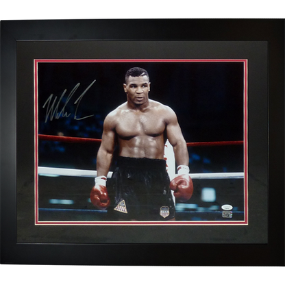 Mike Tyson Autographed Boxing (Action) Deluxe Framed 16x20 Photo - JSA
