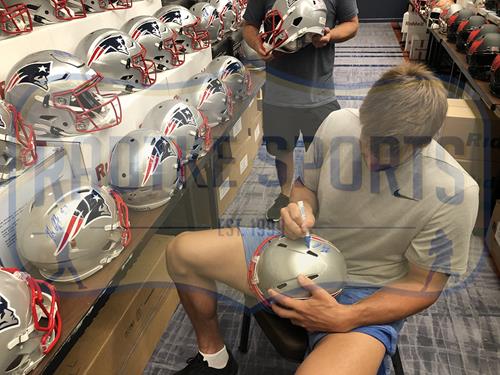 Rob Gronkowski Autographed New England Patriots Deluxe Full-Size Replica Helmet - Gronk Holo