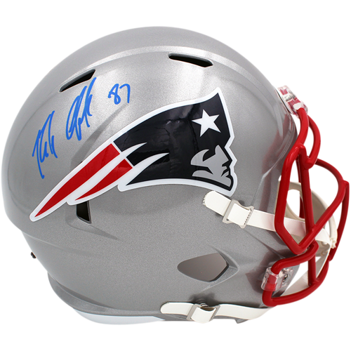 Rob Gronkowski Autographed New England Patriots Deluxe Full-Size Replica Helmet - Gronk Holo