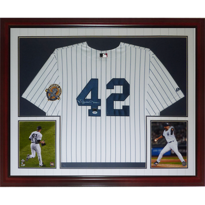 Mariano Rivera Autographed New York Yankees (Pinstripe #42 Retirement Patch) Deluxe Framed Jersey - PSADNA