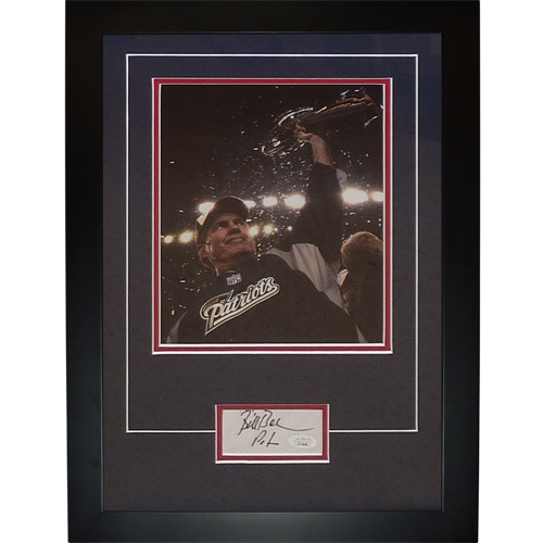 Bill Belichick Autographed New England Patriots (Super Bowl Trophy) "Signature Series" Frame - JSA