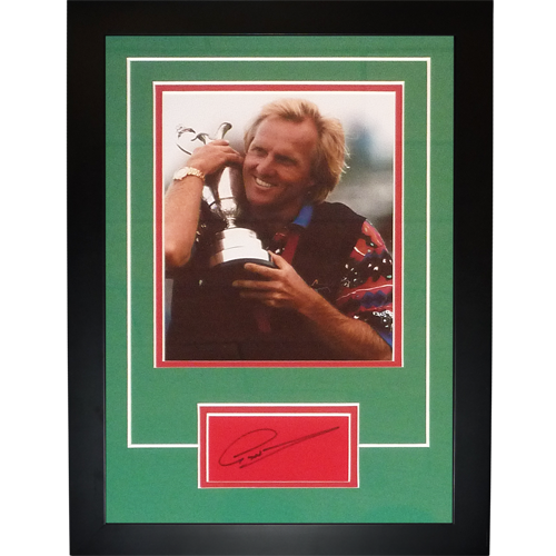 Greg Norman Autographed 2-Time British Open Champion "Signature Series" Frame