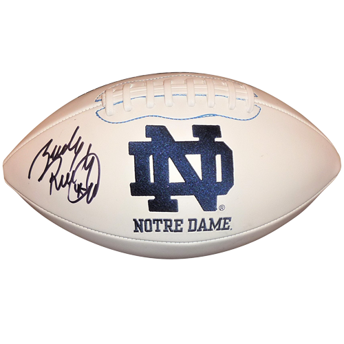 Rudy Ruettiger Autographed Notre Dame Irish Logo Football