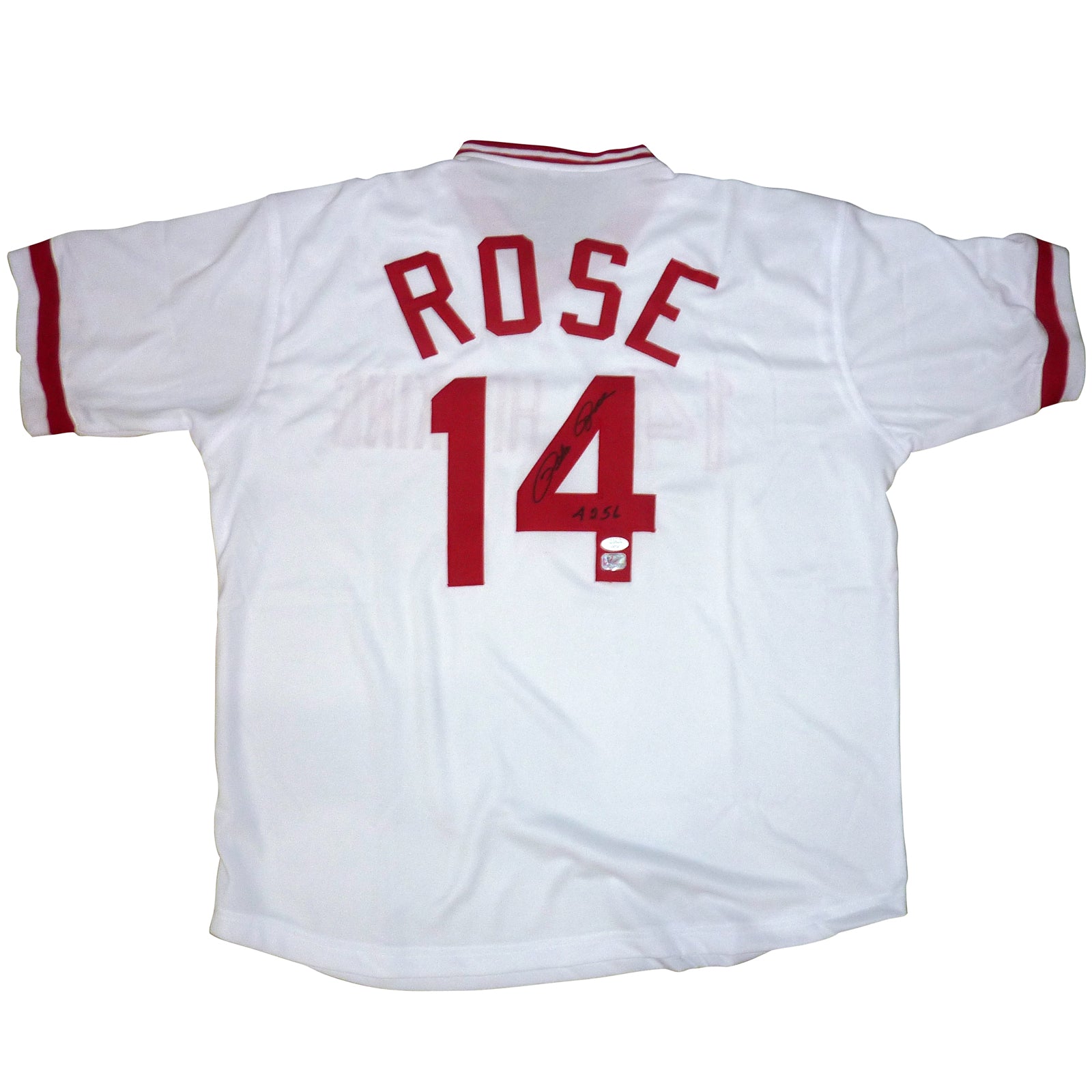 Pete Rose Autographed Cincinnati (White #14) Jersey w/ 