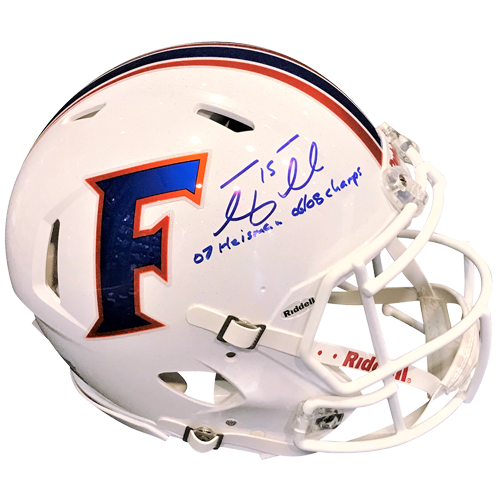 Tim Tebow Autographed Florida Gators (White Speed) Authentic Proline Helmet w/ Inscr. - Tebow Holo