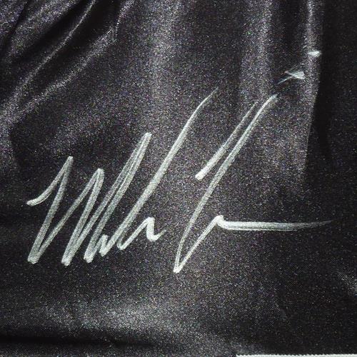 Mike Tyson Autographed Black Boxing Trunks - Tyson Holo, JSA