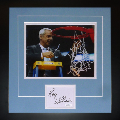 Roy Williams Autographed North Carolina Tarheels (cutting Nets) "Signature Series" Frame