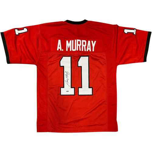 Aaron Murray Autographed Georgia (Red #11) Custom Jersey W / "GO DAWGS"