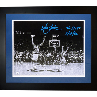 Christian Laettner Autographed Duke Blue Devils (1992 Final Four) Deluxe Framed 16x20 Photo w/ "The Shot", "3/28/92" - JSA
