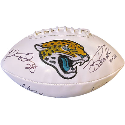 Tony Boselli, Mark Brunell, Jimmy Smith And Fred Taylor Autographed Jacksonville Jaguars Logo Football - Pride of the Jaguars