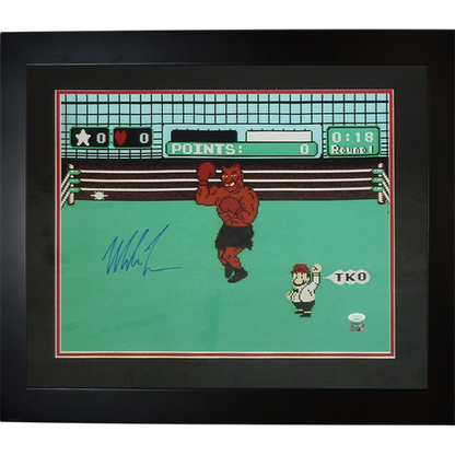 Mike Tyson Autographed Boxing (Nintendo Punchout) Deluxe Framed 16x20 Photo - Tyson Holo