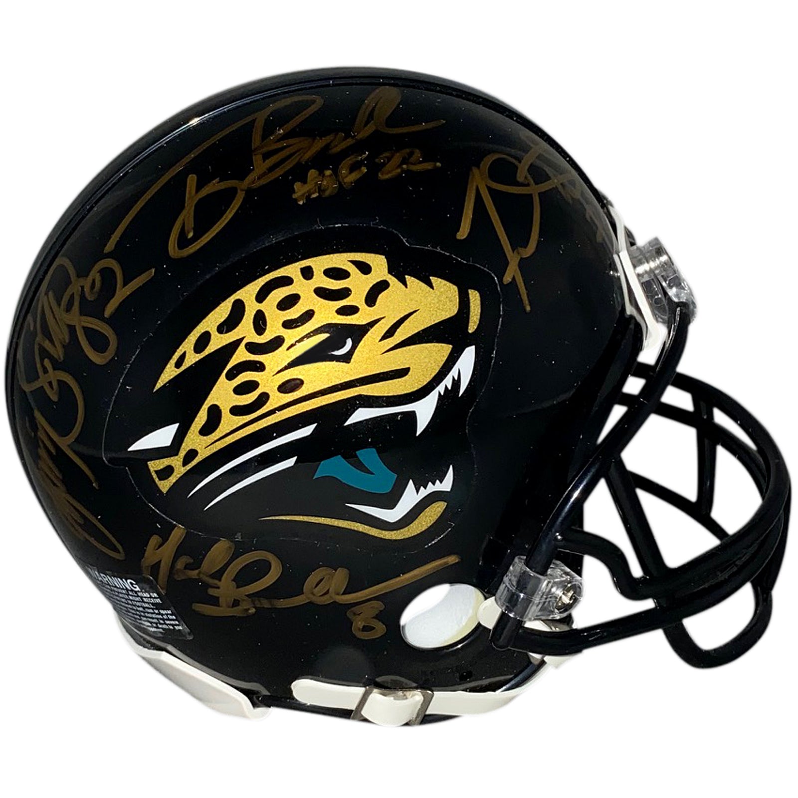 Tony Boselli , Mark Brunell , Jimmy Smith And Fred Taylor Autographed Jacksonville Jaguars Mini Helmet - Pride of the Jaguars