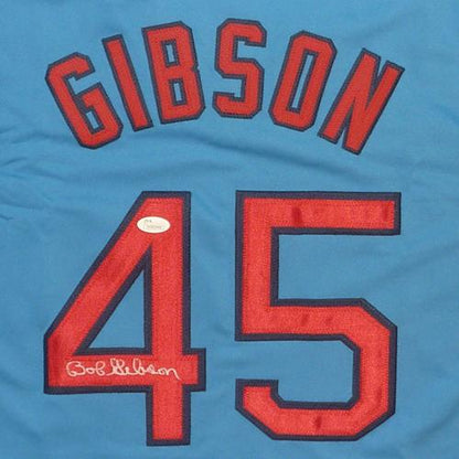 Bob Gibson Autographed St. Louis (Baby Blue #45) Jersey - JSA