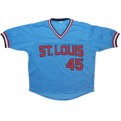 Bob Gibson Autographed St. Louis Baby Blue 45 Jersey JSA Palm Beach Autographs LLC