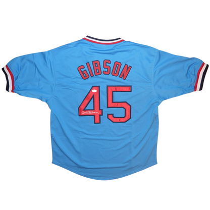 Bob Gibson Autographed St. Louis (Baby Blue #45) Custom Jersey - JSA