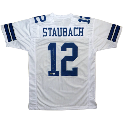 Roger Staubach Autographed Dallas Cowboys (White #12) Jersey - JSA