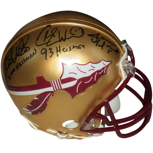 Charlie Ward , Chris Weinke , Jameis Winston Autographed FSU Florida State Seminoles Mini Helmet w/ 