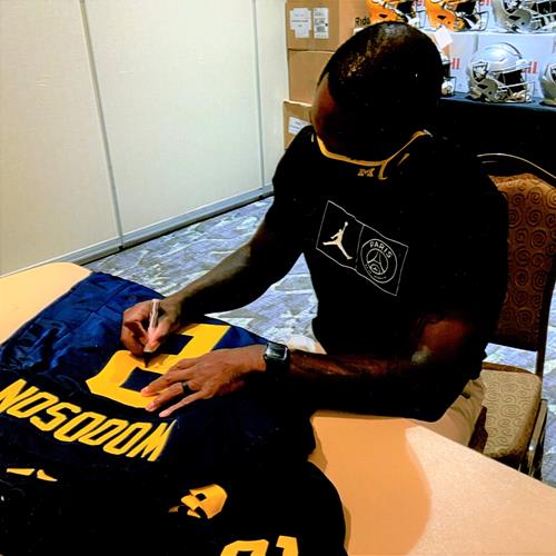 Charles Woodson Autographed Michigan Wolverines (Blue #2) Deluxe Framed Jersey