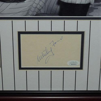 Yogi Berra, Whitey Ford And Mickey Mantle Autographed New York Yankees Deluxe Framed 16x20 Photo Piece - JSA Full Letter