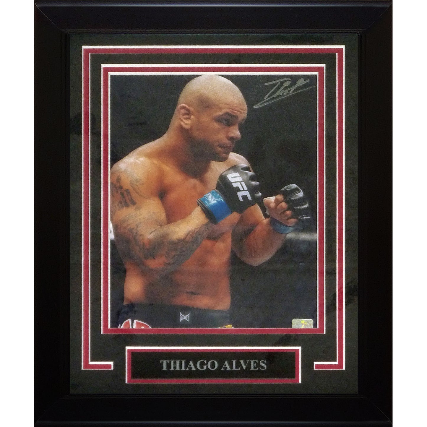 Thiago Alves Autographed MMA UFC Deluxe Framed 8x10 Photo